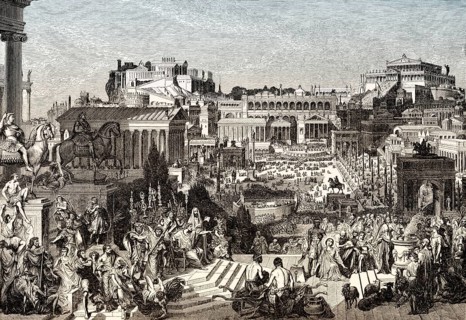 Persecution of Christians, in the Roman Empire, Reconstruction of the Roman Forum in ancient Rome