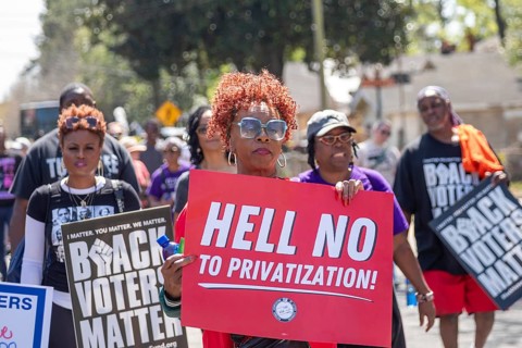 Montgomery, Alabama USA - 23 March 2025 - Letter carriers across the country rallied to stop the