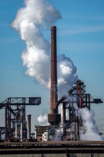 Duisburg, Ruhr area, North Rhine-Westphalia, Germany - HKM steelworks. HKM Hüttenwerk Krupp