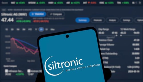 Dhaka, Bangladesh- Siltronic AG logo is displayed on smartphone. is a manufacturer of wafers made