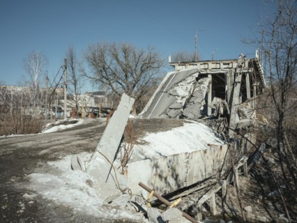 Destroyed bridge, Kupyansk, Kharkiv Oblast, Ukraine
