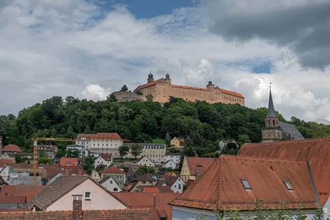 View of the Plassenburg, mentioned in 1135, in 1557 the complex was expanded into a Renaissance