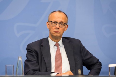 Federal Chancellor Merz (CDU, Federal Chancellor) during a press conference after the consultation