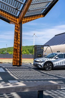 Electric charging station on the site of the former Lohberg colliery in Dinslaken, operated by