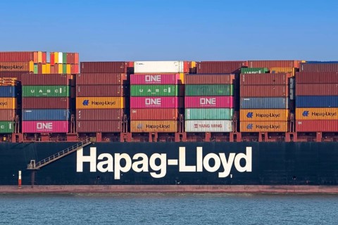 Container ship, containership Hudson Express of the Hapag-Lloyd AG shipping and container