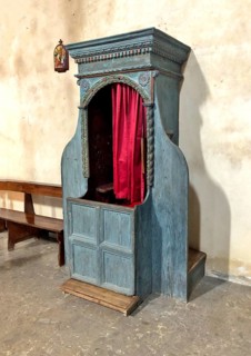 Confessional in Minor Basilica and Sanctuary Maria SS. Regina di Anglona, Policoro, Matera,