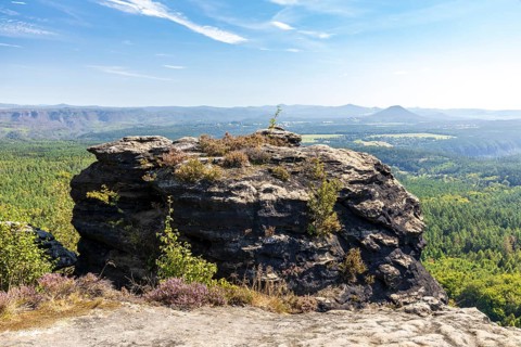 From the Großer Zschirnstein, view to the east to the Rosenberg, Reinhardtsdorf-Schöna, Saxon