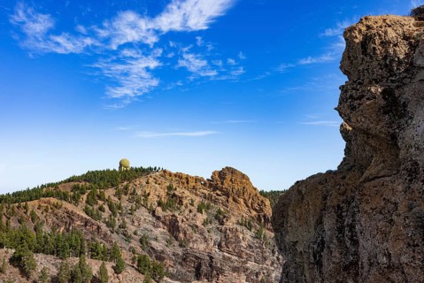 View from El Campanario to the summit of Pico de las Nieves, Gran Canaria, Canary Islands, Spain