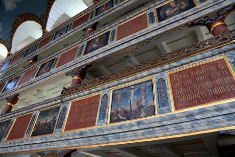 Painting of the gallery, Cathedral of the Rhön, Protestant church, Helmershausen, Rhönblick parish,