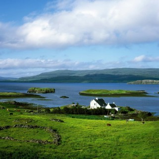 Crofter's house, Duirinish Peninsula, Dunvegan, Isle of Skye, Inner Hebrides, Scotland, United