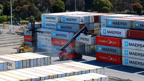 Timaru, New Zealand, 26 September, 2024: New Zealand, Timaru industrial port with ships and