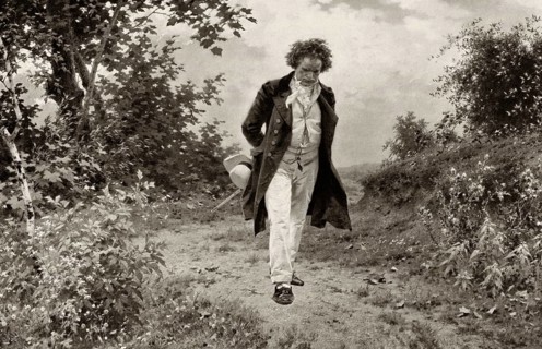 Ludwig van Beethoven, 1770 -1827, German composer, painting by Julius Schmid