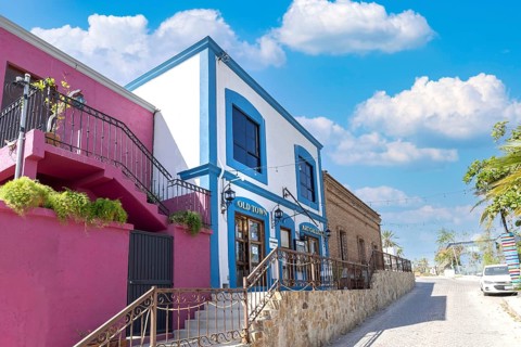 San Jose del Cabo, Baja California, Mexico, September 10, 2021: Scenic colonial streets and