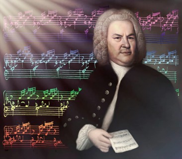 Johann Sebastian Bach, 1685, 1750, German composer, digital edited according to a painting by Elias
