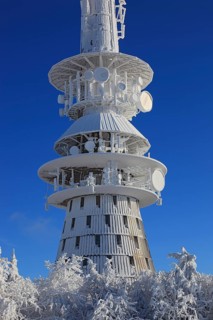 Ochsenkopf transmitter and radio relay node, TV tower, Fichtelgebirge, Bayreuth district, Upper