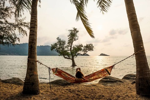 Tree in the sea, The Lonely Tree in the Sea, sunset, Klong Son Beach, Ko Chang, Koh Chang, Mu Ko
