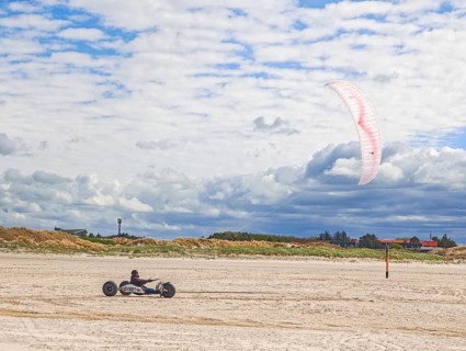 Recreational sport Beach kiting on the edge of the national park and UNESCO World Heritage Site,