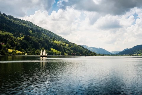 Bühl, Großer Alpsee, Immenstadt, Oberallgäu, Allgäu, Swabia, Bavaria, Germany