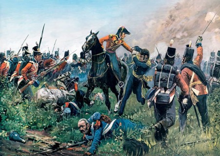 Colonel Hugh Halkett and the German Landwehr batallion Osnabrueck capturing General Cambronne,