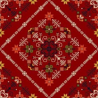 Traditional Latvian embroidery seamless pattern, vector illustration