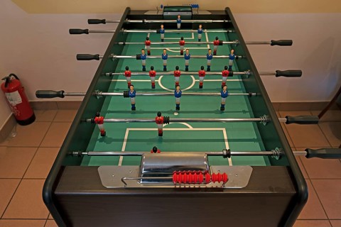 Foosball table in a leisure room, Bavaria, Germany