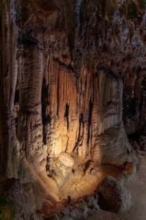 Limestone rock formations in a cave at Florida Caverns State Park in the Florida panhandle near