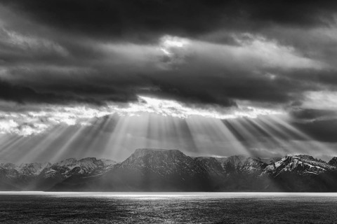 View from Söröya to the mainland, Finnmark, Norway, October 2018