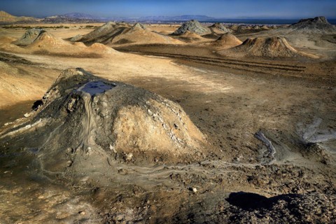 Azerbaijan, volcanoes, mud volcanoes, Rayon Qobustan, Azerbaijan