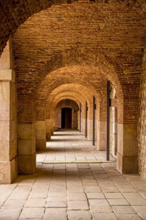 Montjuic Castle old military fortress on Montjuic Mountain overlooking the city, barcelona, spain