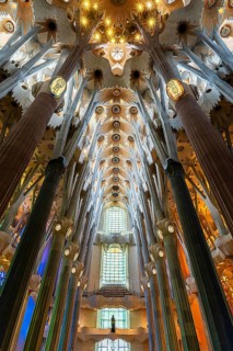Interior of the Sagrada Família, Church of the Atonement of the Holy Family, architect Antoni