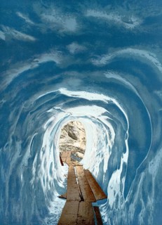 Grindelwald Grotto, Bernese Oberland, Switzerland, Historic, digitally restored reproduction from a