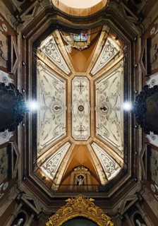 Igreja Paroquial de Santo Ildefonso, view of the ceiling of the early Baroque Catholic church built