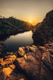 Sunrise Edith Falls in northern Australia, Australia