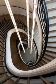 Historic double helix staircase, 18th century double spiral staircase, Bourse de Commerce - Pinault