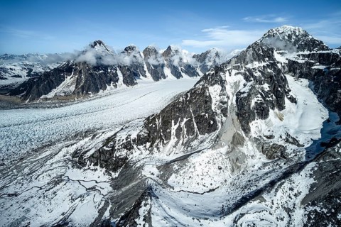 Mount Church, Mount Grosvenor, Mount Johnson Mount Wales and Mount Bradley in front of Ruth