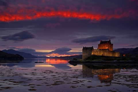 Castle Eilean Donan in Scotland, Loch Duich, Western Highlands, Scotland, United Kingdom