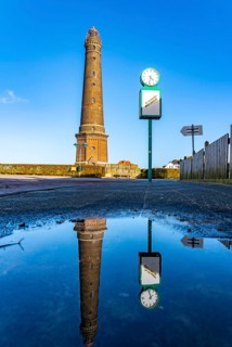 The New Lighthouse, Borkum, island, East Frisia, winter, season, autumn, Lower Saxony, Germany