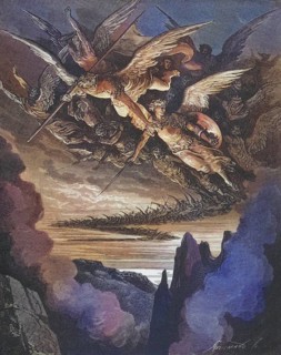 Illustration by Gustave Dore (1832-1883) for Paradise Lost, The Paradise Lost, published in 1667,