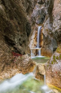 Heckenbach waterfall, The dripping eye of nature, Kochel am See, Bavaria, Germany