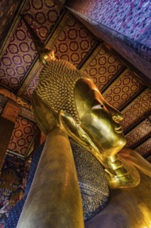The reclining Buddha in Wat Pho temple, reclining, rest, resting, Buddhism, religion, world