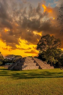A small pyramid in Copan Ruinas temples. Honduras