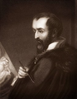 Steel engraving, c. 1860, portrait of Correggio or Antonio Allegri, 1494 - 1534, an Italian
