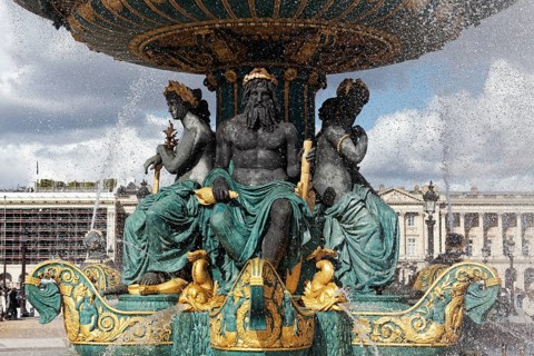 Fontaine des Mers by Jacques Hittorff, cast iron fountain from 1840, symbolizing the Mediterranean,