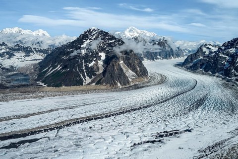 Mount Church, Ruth Glacier, Alaska Range Glaciers and Mountains, Alaska, USA