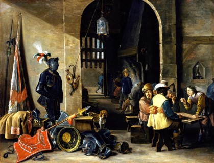 Soldiers Playing Dice, painting by David Teniers (baptised 15 December 1610 in Antwerp, died 25