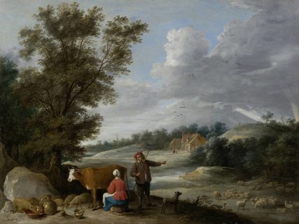 Landscape with Milkmaid and Shepherd (c. 1646), painting by David Teniers (baptised 15 December