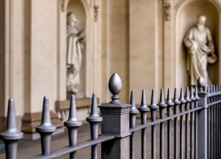 Detailed photo, statues at the French Cathedral on Gendarmenmarkt, Berlin, Germany
