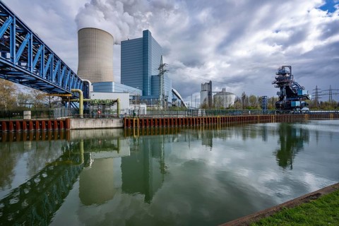 The UNIPER Datteln 4 coal-fired power plant, power plant block and cooling tower, Dortmund-Ems