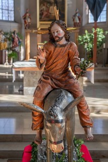 Palmesel in the parish church of St Nicholas, Oberthingau, Ostallgäu, Bavaria, Germany