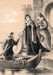 Mary Stuart or Mary I, Queen of Scots Escaping from Loch Leven Castle, 1568